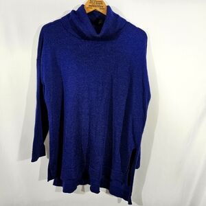 Eileen Fisher Merino Wool Pullover Turtleneck Tunic Sweater M
